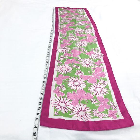 Lilly Pulitzer 100% Silk Pink Butterly Scarf - Picture 5 of 7